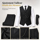 Ensemble de costume de cérémonie 3 pièces coupe ajustée pour homme
