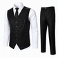 Ensemble de costume de cérémonie 3 pièces coupe ajustée pour homme