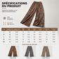 Pantalon large droit à imprimé léopard pour femme, style mode
