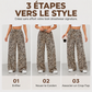 Pantalon large droit à imprimé léopard pour femme, style mode