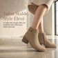 Bottines Martin en daim pour femmes avec boucle inclinée, talon moyen épais et fermeture à glissière latérale