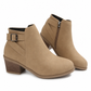Bottines Martin en daim pour femmes avec boucle inclinée, talon moyen épais et fermeture à glissière latérale