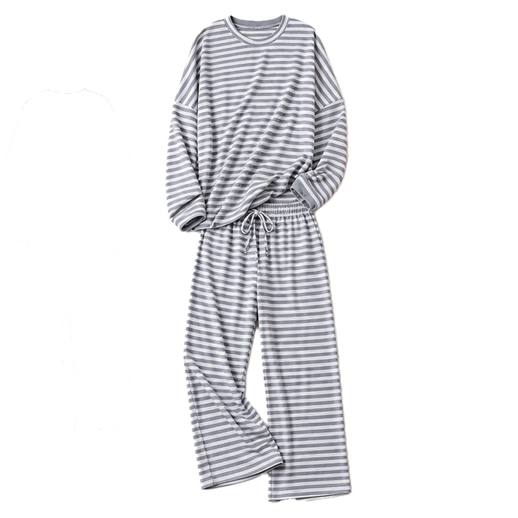 Ensemble décontracté pour femme : haut rayé et pantalon