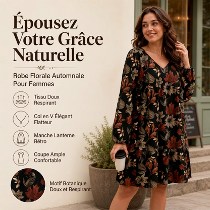Robe élégante pour femme à imprimé feuille d'érable
