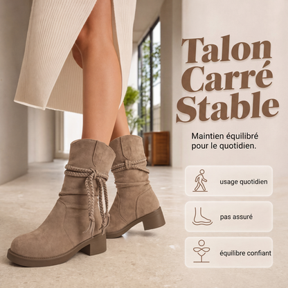 Bottes mi-mollet décontractées et amples pour femmes
