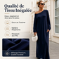 Robe maxi femme à manches longues et col bardot