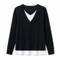 Haut en maille faux deux-pièces à col V pour femme