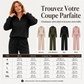 Ensemble sweatshirt à demi-zip et pantalon large pour femme