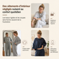 Ensemble de détente décontracté pour femme en maille douce deux pièces avec sweat à capuche zippé et pantalon large