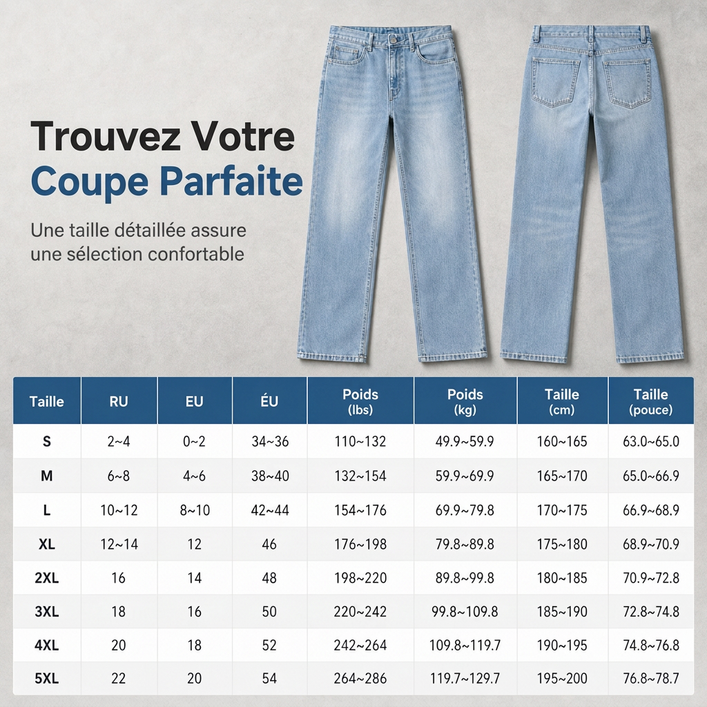 Jean droit classique pour homme