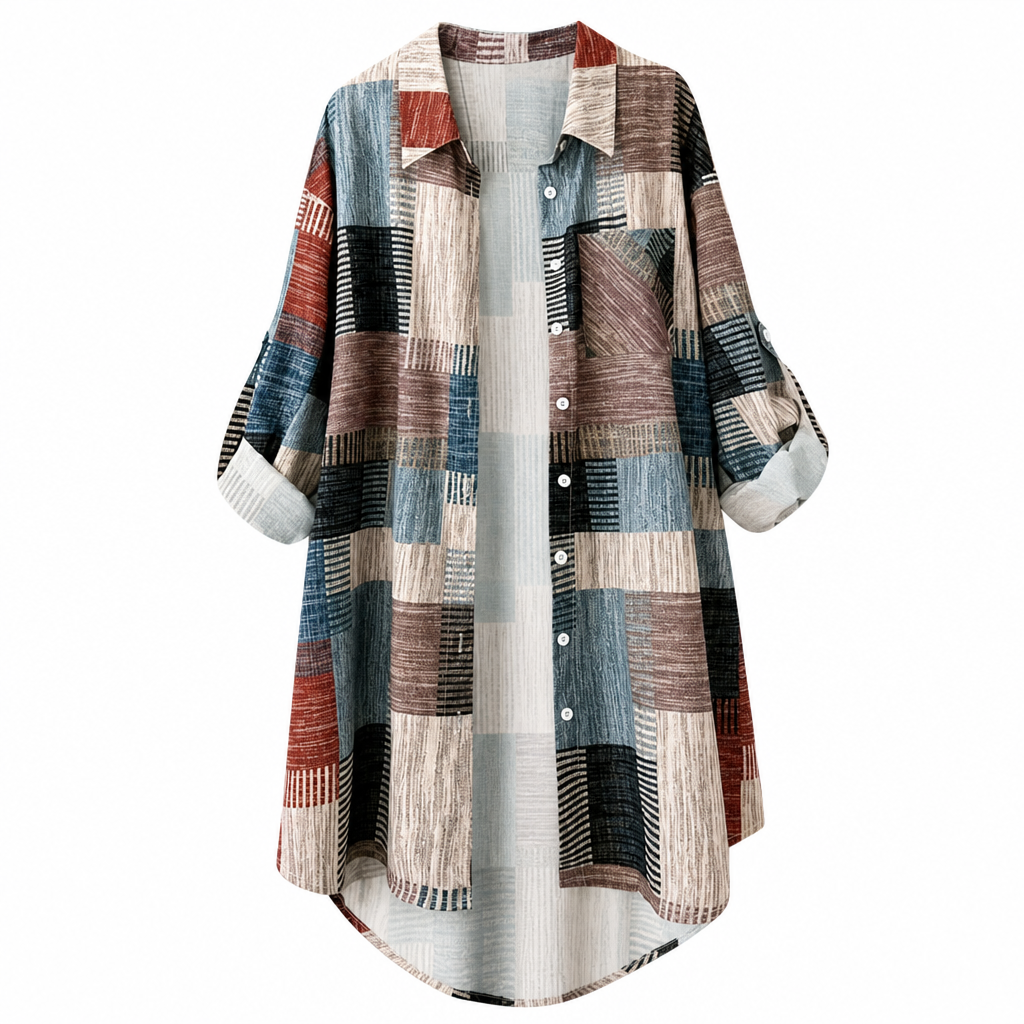 Chemise à manches longues à carreaux, coupe décontractée ample, vêtement d'extérieur grande taille avec protection solaire pour le printemps et l'automne