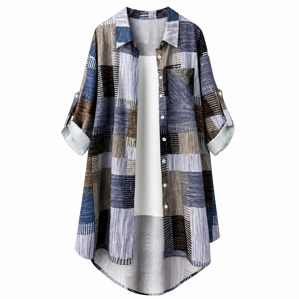 Chemise à manches longues à carreaux, coupe décontractée ample, vêtement d'extérieur grande taille avec protection solaire pour le printemps et l'automne