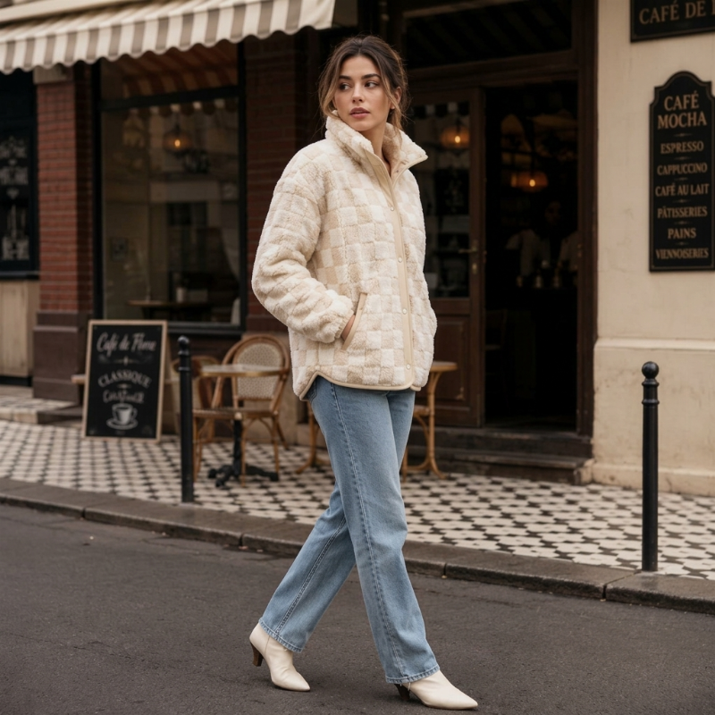 Veste à plaid confortable et chaleureuse
