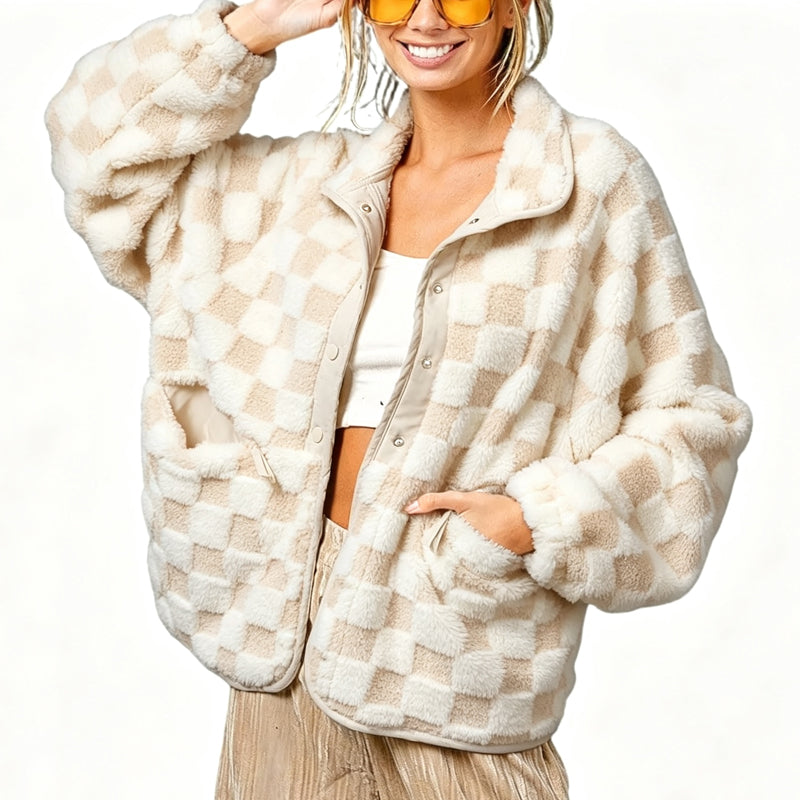 Veste à plaid confortable et chaleureuse