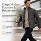 Manteau d'hiver matelassé léger à col montant pour homme