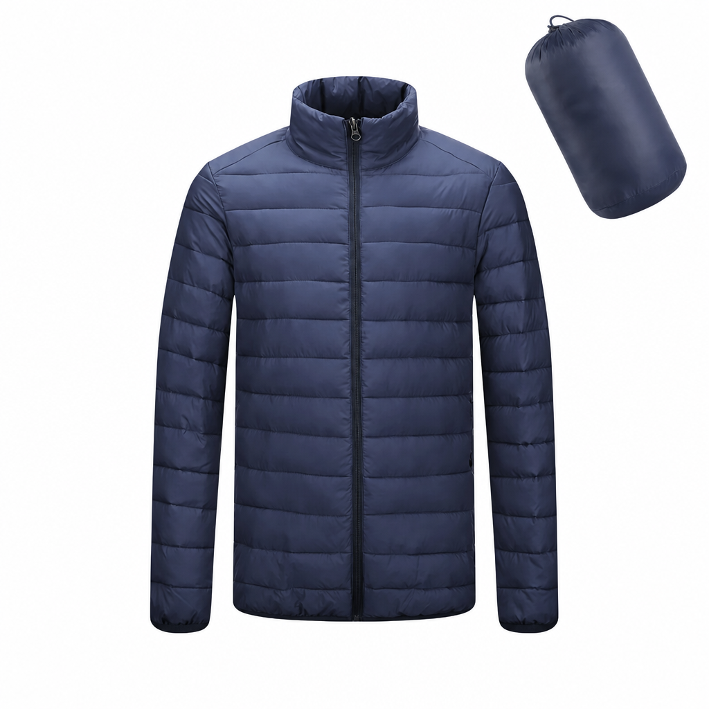 Manteau d'hiver matelassé léger à col montant pour homme