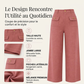 Pantalon taille haute à jambes larges pour femme