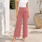 Pantalon taille haute à jambes larges pour femme