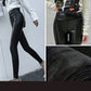 Leggings taille haute pour femme en simili cuir PU