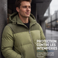 Doudoune à capuche color-block pour homme, hiver
