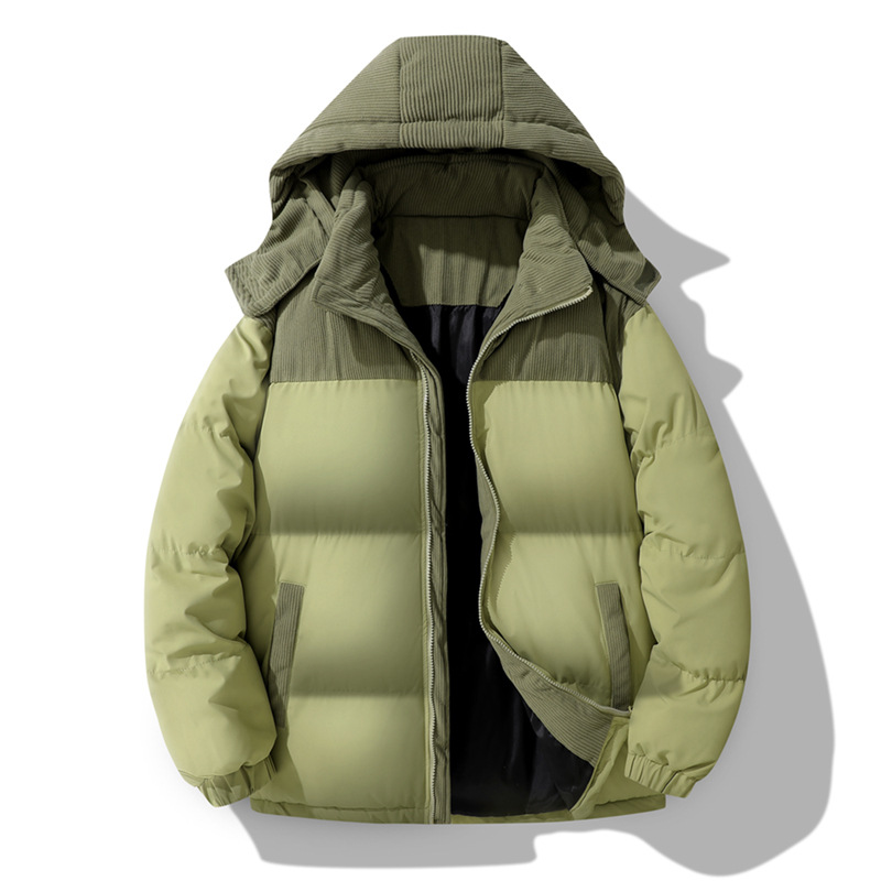 Doudoune à capuche color-block pour homme, hiver