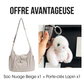 Sac nuage à carreaux avec cordon de serrage et fronces