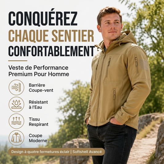 Veste softshell thermique coupe-vent pour homme