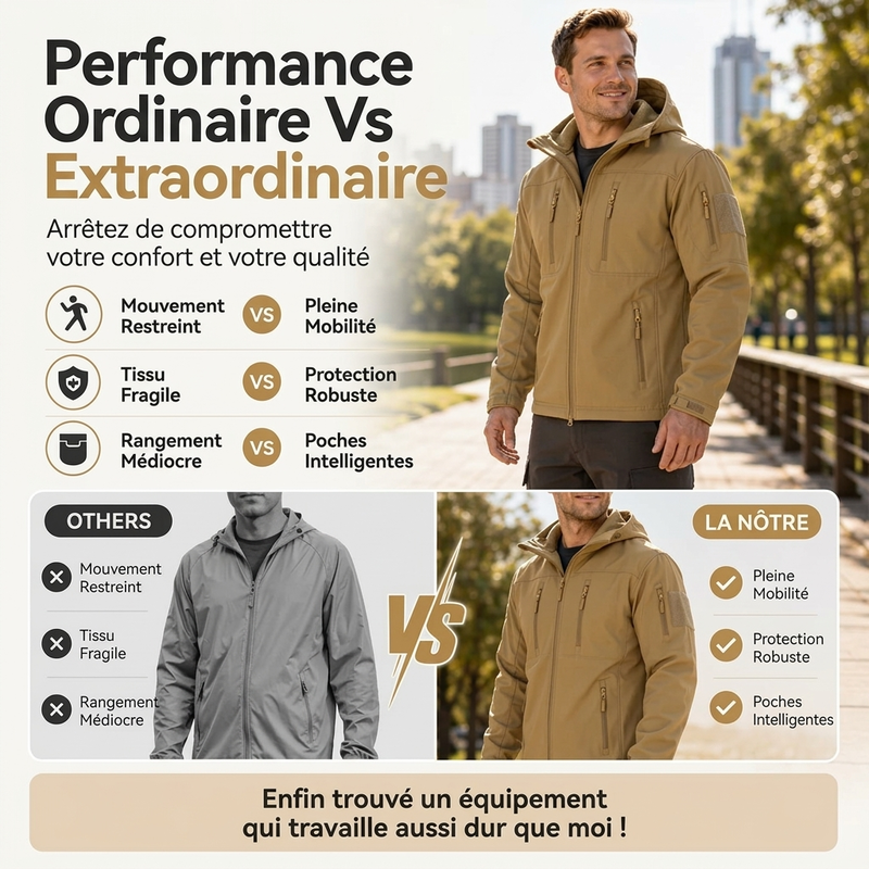 Veste softshell thermique coupe-vent pour homme