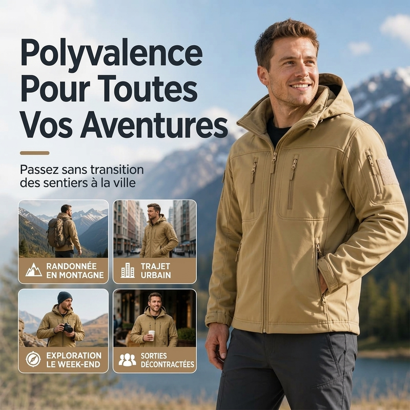 Veste softshell thermique coupe-vent pour homme
