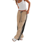 Pantalon large à cordon de serrage et poches pour femme, à rayures