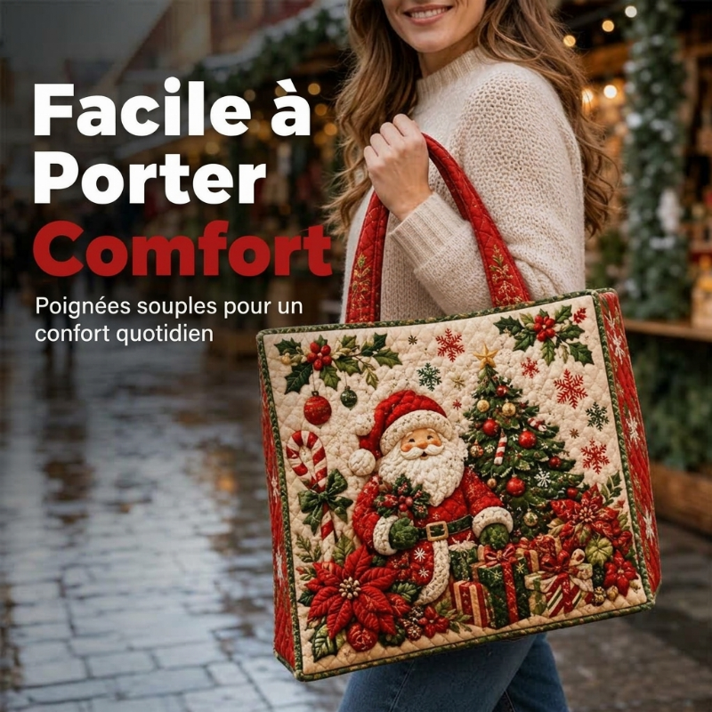 Sac fourre-tout matelassé à thème de Noël