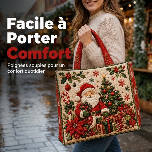 Sac fourre-tout matelassé à thème de Noël