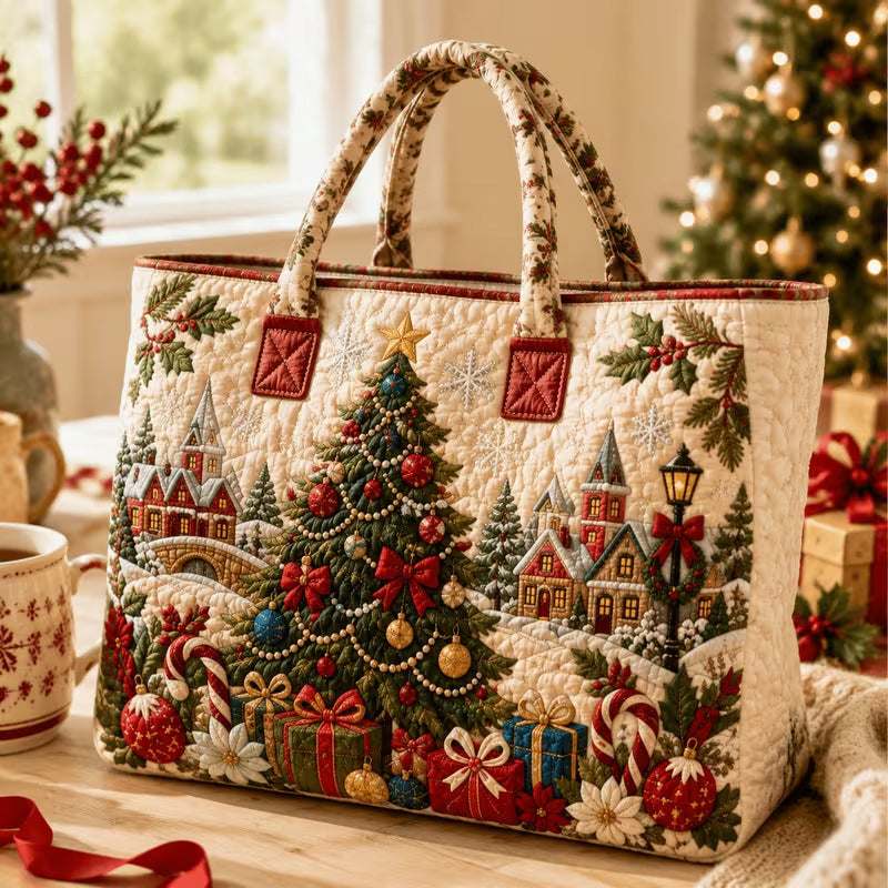 Sac fourre-tout matelassé à thème de Noël