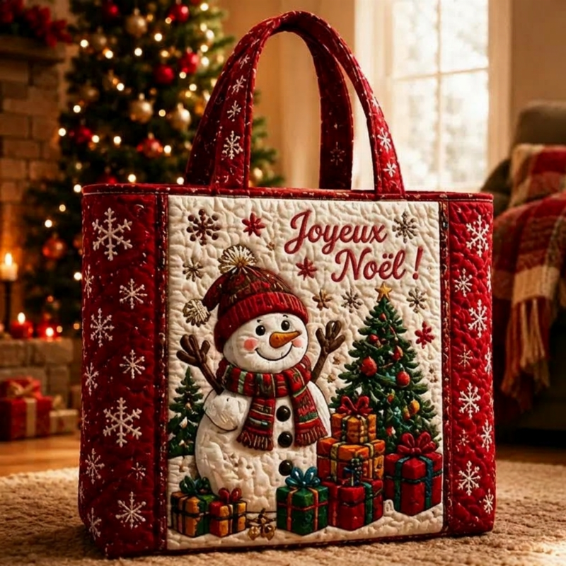 Sac fourre-tout matelassé à thème de Noël