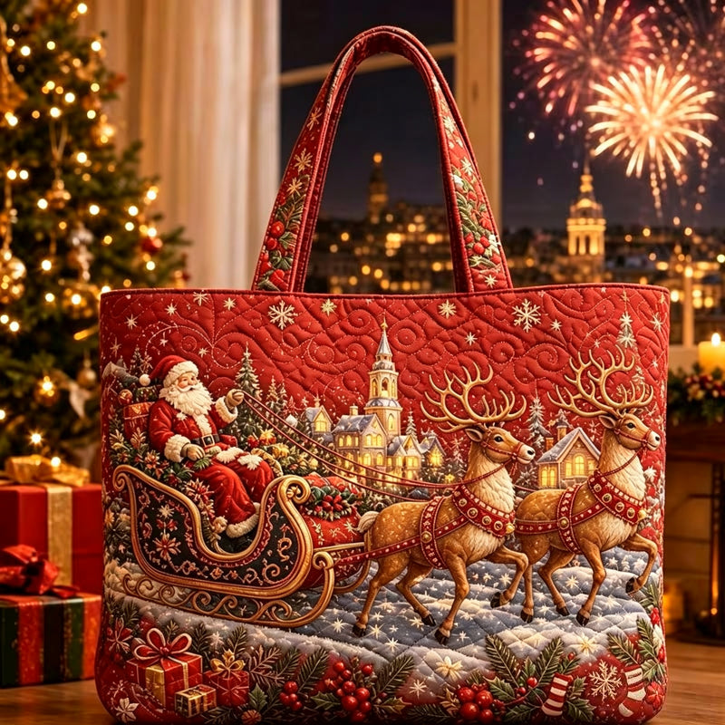 Sac fourre-tout matelassé à thème de Noël