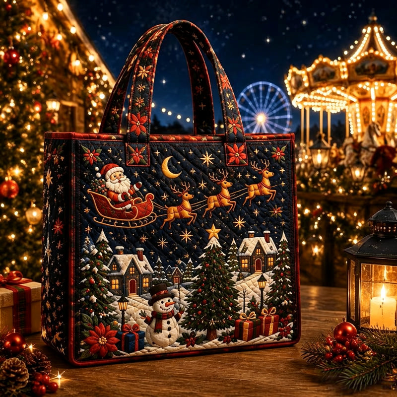 Sac fourre-tout matelassé à thème de Noël