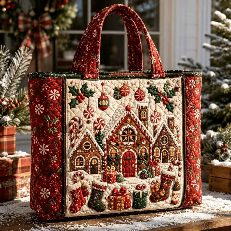 Sac fourre-tout matelassé à thème de Noël