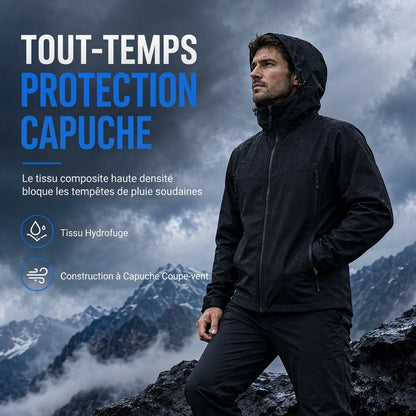 Veste softshell à capuche unisexe pour l'extérieur