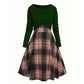 Ensemble élégant pour femme : robe à carreaux et top court
