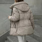Doudoune mi-longue à capuche pour femme