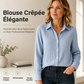 Chemise classique à manches longues et boutons pour femme