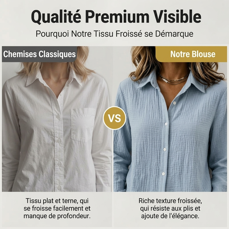 Chemise classique à manches longues et boutons pour femme