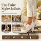 Chaussures élégantes pour femme à semelle compensée épaisse avec bride à nœud