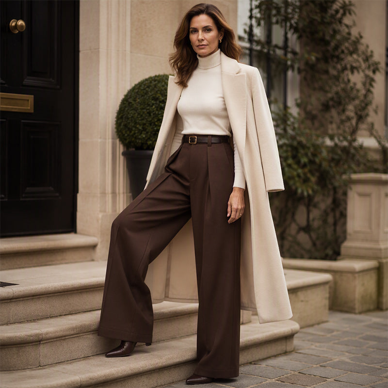 Pantalon large à drapé élégant pour femme