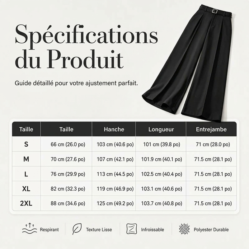 Pantalon large à drapé élégant pour femme