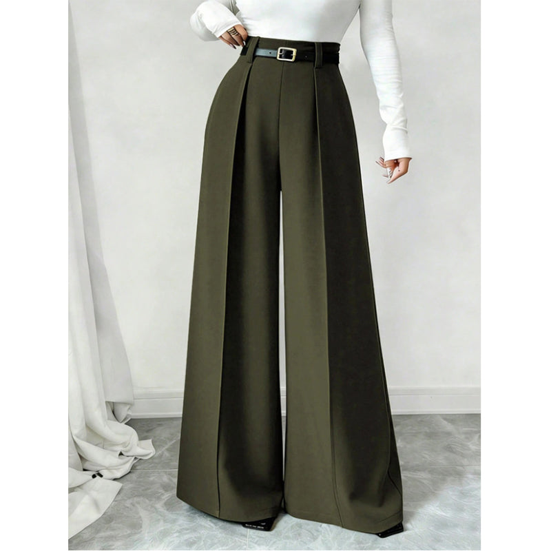 Pantalon large à drapé élégant pour femme