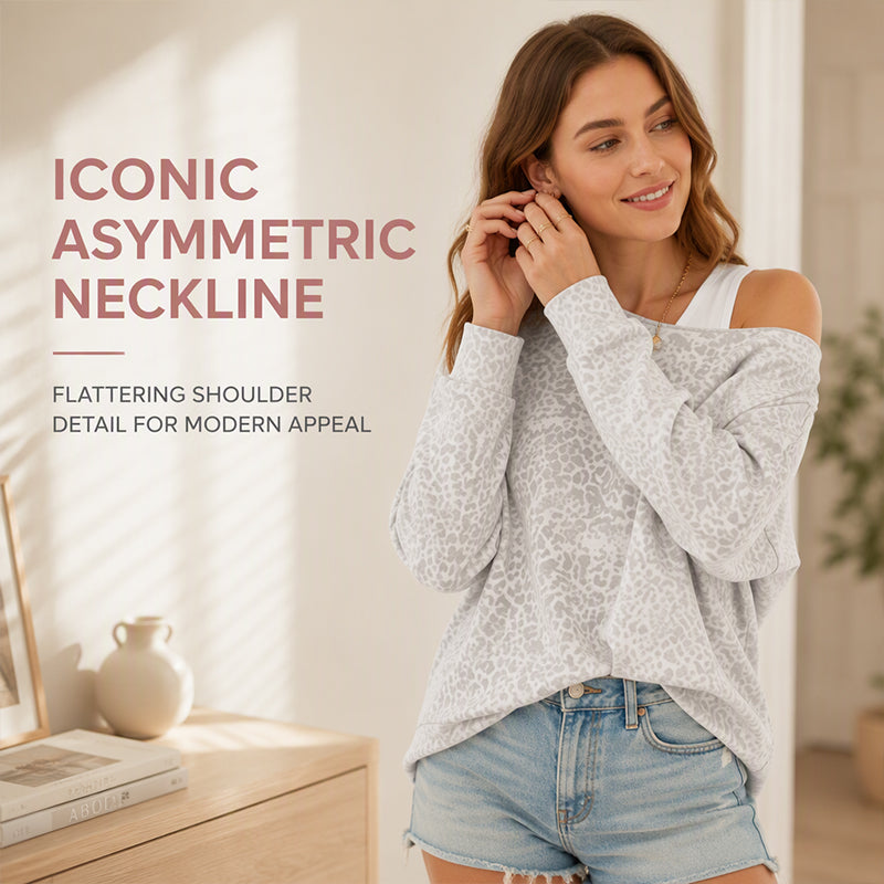 Haut chic asymétrique à imprimé léopard pour femme