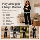 Ensemble pull col V et pantalon large pour femme