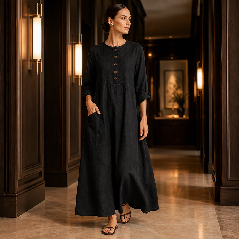 Robe maxi décontractée pour femme avec poches