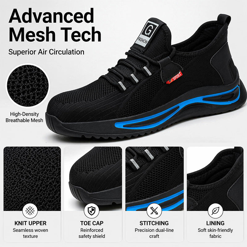 Men Steel Toe Safety Shoes Breathable Work Sneakers